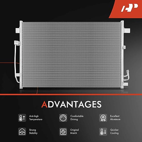 A-Premium Air Conditioning A/C Condenser Compatible with Nissan Murano 2009-2014, Quest 2011-2017, V6 3.5L, Replace# 921101AA0A