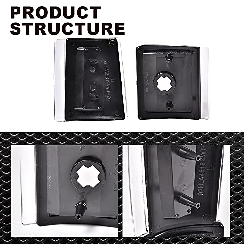 CNNELL Corner Signal Lights Side Marker Lamps Compatible with GMC 1994-1999 C1500 K1500 Yukon C2500 K2500 Suburban/1994-2000 C2500 C3500 K2500 K3500 4Pcs, Clear lens Chrome Housing Amber Reflector