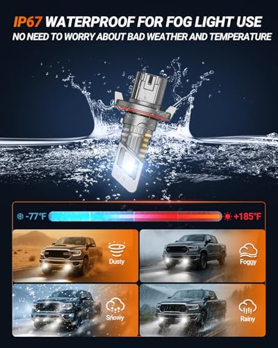 SEALIGHT H13 Bulb compatible 9008, 40000LM 6500K White Light, 1:1 Design with 13000RPM Cooling Fan, IP67 Waterproof 60000+ Hours Lifspan Plug and Play, 2 Pack