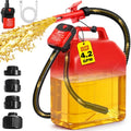Fuel Transfer Pump with Auto-Stop, 4.2 GPM Battery or USB-Powered Petrol Pump for Fuel Cans, Portable Electric Petrol Transfer Pump with 51" Hose & 4 Adapters for Fast, Safe and Spill-Free Refuelling