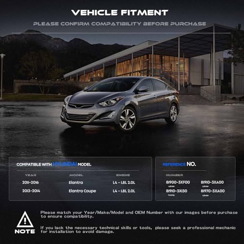 81900-3XF00 Ignition Lock Switch Assembly with Keys Fit for Hyundai Elantra 2011-2016 Ignition Lock Cylinder with Housing Replace# 81910-3XA00, 81910-3X130, 81910-3X110, 81970-3XA00