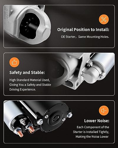 OCPTY Starter Starters Compatible SDR0086 6485N for Chevrolet Astro Van Blazer Express Vans S10 Pickup Silverado 1500 for GMCJimmy Safari Van Savana Vans Sierra 1500 Sonoma 1999 2000 2001-2004 4.3L