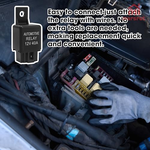 2Pcs 12V 40A Relay, Automotive 4 Pin Relays Fit for YL-388-S FLS821 Fog Driving Light, 12VDC 30A Universal Heavy Duty SPST Relay Replacement Kit for Air Fan Conditioner Starter Bar Wire Wiring Harness