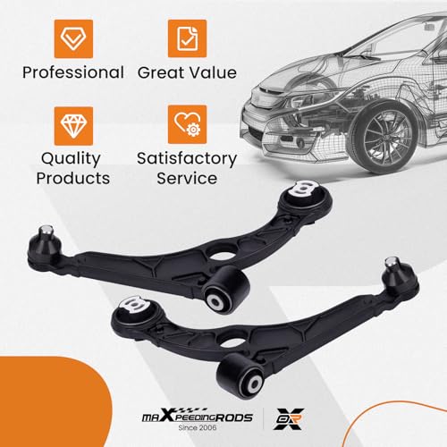 maXpeedingrods 2Pc Front Lower Control Arm w/Ball Joint for Chrysler 200 2015-2017 with 17in Wheels (2.4L / 3.6L), Dodge Dart 2013-2016 (1.4L)