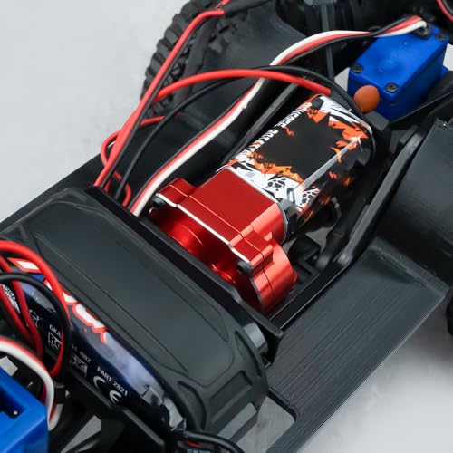 RCLIONS Aluminum Transmission Housing Gearbox Case for TRX4M 1/18th RC Crawler Car Upgrade Parts Accessories (Red)