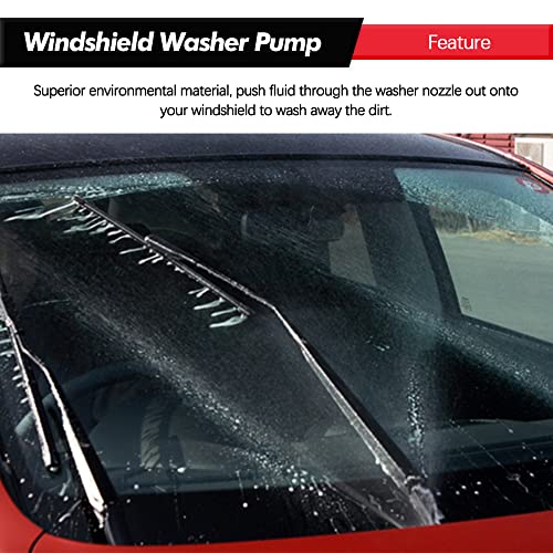 Windshield Washer Pump w/Grommet Replacement for Chrysler Dodge Ford Jeep Lincoln Replaces OEM 05103452AA, 05011807AB, 55077241AA, 05013160AA