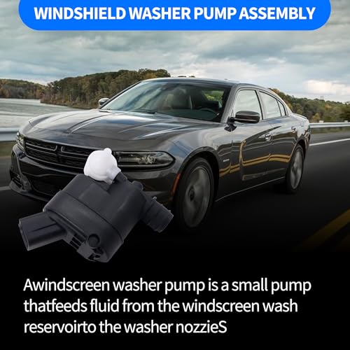 HiSport 98510-2W500 Windshield Washer Pump - Compatible with Genesis GV70/GV80 Hyun Elantra GT Santa Fe/Fe Sport/Fe XL Veloster Kia Carnival/Seltos/Sportage/Telluride - Replace 98510-4Z000
