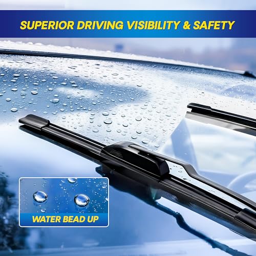 5 PLUS® Silicone Windshield Wipers Replacement for 2015-2024 Nissan Murano / 2019-2023 Acura RDX / 2014-2021 Mitsubishi Outlander Wiper Blades(Set of 3),Windshield Wiper Blades For My Car-26"/18"/12"