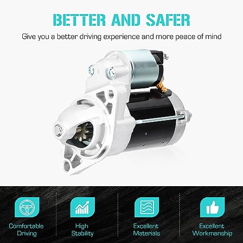 17842 Starter for Scion XA XB 1.5L 2004-2006, for Toyota Echo 1.5L 2003-2005, for Yaris 1.5L 2006-2018 (Only for auto), Replaces 410-52274 428000-0020 428000-0021 428000-0022 428000-0023
