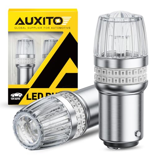 AUXITO Latest 1157 LED Bulb Red Brake Lights Tail Lights, 700% Brighter 2057 2357 7528 BAY15D LED Bulbs with Projector for Stop Third Brake Backup Tail Turn Signal DRL Maker Light, Pack of 2