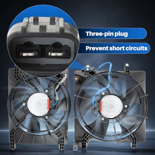 AUTOKAY Radiator Cooling Fan, AC Condenser Radiator Cooling Fan for Civic 2012-2015 Replace HO3115159 HO3115158