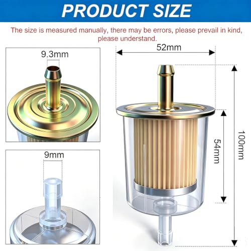 smseace 4Pcs 5/16 Inch fuel filter inline with 8Pcs Hose Clamps in line fuel filter 5/16 Inch for Motorcycles, Car, Trucks 5/16 Inch Inline Fuel Filter