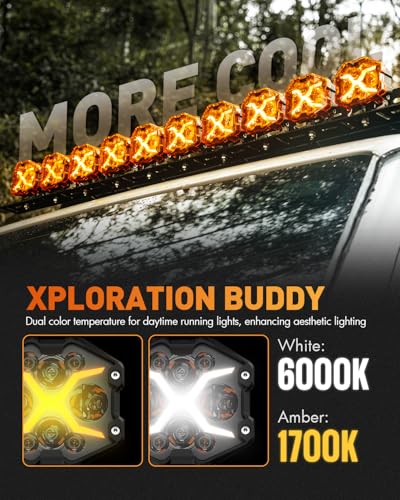 NOVSIGHT X Series 4 Inch Amber/White Off Road Driving Light LED Pods, Pair