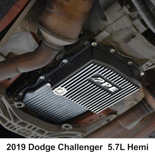 PPE- Heavy-Duty Cast Aluminum Transmission Pan (Black) 228053020 Compatible with Ram 2013-2021+ 5.7L V8 Gas, 3.0L EcoDiesel or Dodge 2015-2021+ Challenger/Charger 5.7L V8, 6.4L V8 Gas with 8HP70/8HP75