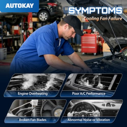 AUTOKAY Radiator Cooling Fan, Radiator Condenser Fan for Volkswagen Jetta Beetle Tiguan Golf for Audi A3 TT 2.0L Diesel 1K0121205AD9B9 1K0959455N 1K0959455DL