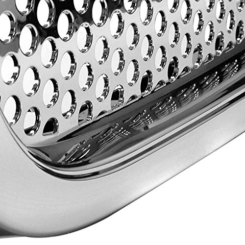 Spec-D Tuning Upper Round Hole Mesh Hood Grill Grille Chrome Compatible with 2000-2006 GMC Yukon Xl
