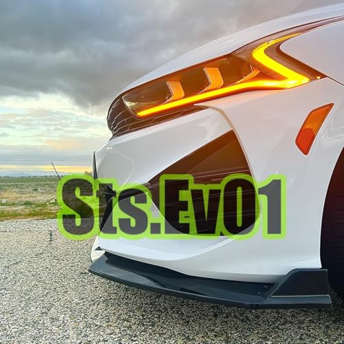 STSEV01 Front Bumper Lip Splitter Spoiler Compatible with KIA K5 EX/LX/LXS/GT 2021-2026 & Kia K5 GT/GT-Line 2025 2026, 3pcs Air Dam Chin Body Kit Underbody Lip Accessories (Gloss Black)