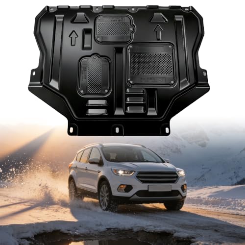 Mud Flaps Engine Guards for Ford Escape 2013 2014 2015 2016 2017 2018 2019 Front Engine Splash Shield Guards Suitable for Escape Under Engine Cover Directly Replace Original One Black