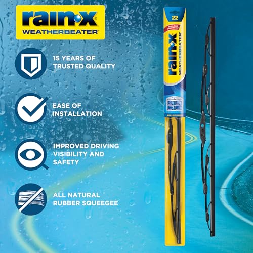 Rain-X 820147 WeatherBeater, 26" and 16" Windshield Wiper Blades - All-Season OEM Quality, Conventional, Vehicle Specific Fit, Pack of 2