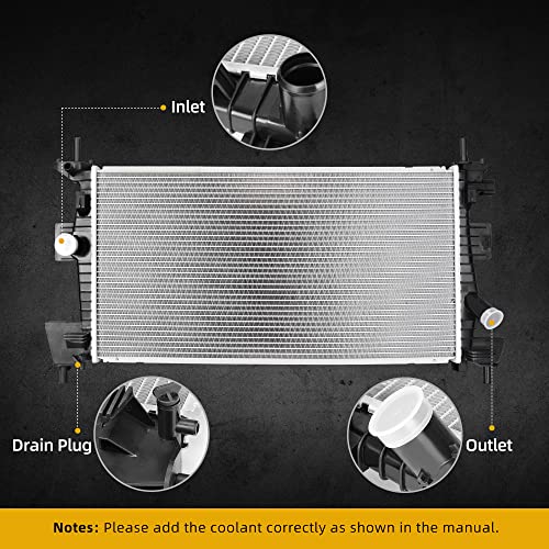 DWVO Radiator Complete Radiator Compatible with 2012-2018 Ford Focus S SE SEL Titanium Trend Electric L4 2.0L DWRD1075