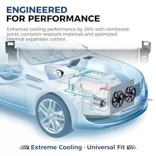 Zynrako CU2423 34'' Engine Coolant Radiator Compatible with Chevy Silverado Suburban Tahoe, GMC Sierra Yukon, Cadillac Escalade, Hummer H2 1999-2014 4.3L 4.8L 5.3L 6.0L 6.2L without EOC