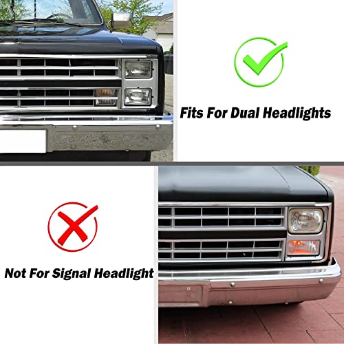 KYYET Pair Clear Lens Park/Signal Lights Compatible with 1983-1988 Chevy Blazer GMC Pickup Truck Driver and Passenger Side w/quad headlamps replaces 918045 918046