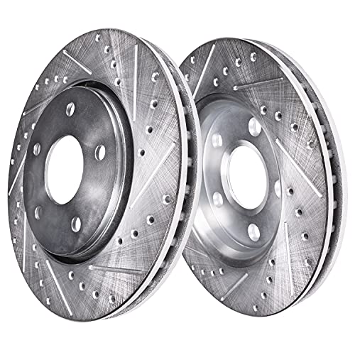 Detroit Axle - 4pc Brake Rotors for 2016-2022 Honda Civic 2019-2022 Insight, Drilled and Slotted Disc Brake Rotors 2017 2018 2020 2021 Replacement : 11.10" inch Front and 10.24" inch Rear Rotor