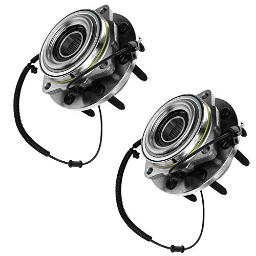 TRQ Front Left and Right Wheel Bearing and Hub Assembly 2 Piece Set 4WD SRW Compatible with 2011-2016 Ford F250/F350 Super Duty 4x4 SRW