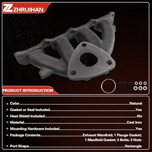 ZHRUIHAN Exhaust Manifold Kit Includes Required Gaskets and Hardware Compatible with captiva sport 2013-2015 2.4L, equinox 2013-2014 2.4L, terrain 2013-2014 2.4L, Reference OE: 674561 12633603