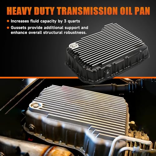 228052110 Heavy Duty Transmission Oil Pan Compatible with Dodge Ram 2500 3500 2007-2025 6.7L 68RFE Transmission Brushed High Quality, Larger Capacity