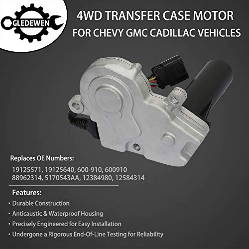 600-910 4WD Transfer Case Shift Encoder Motor | Replacement for 2003-2010 Chevy Silverado Suburban Tahoe GMC Sierra Yukon Cadillac Escalade | Replaces# 19125571, 19125640, 600-910