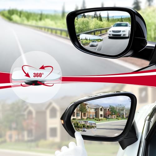 LivTee Blind Spot Car Mirror, HD Glass Frameless Convex Side Mirror Blindspot, Wide Angle Rear View Mirrors for SUVs, Trucks and RVs - Car Accessories