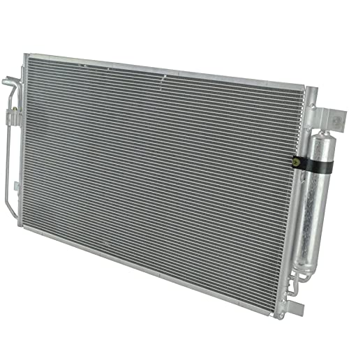 TRQ A/C Condenser and Receiver Drier Assembly Compatible with 2007-2018 Nissan Altima 2009-2014 Maxima 2016-2020 Maxima