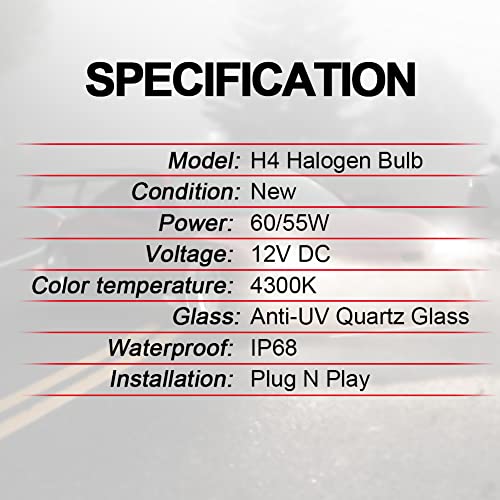 WinPower H4 HB2 Halogen Bulbs 60/55W, Pack of 2