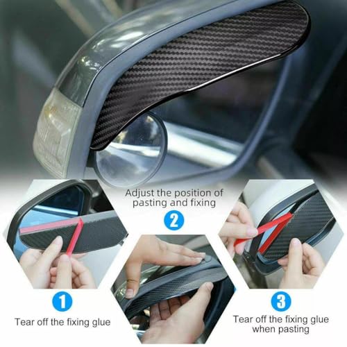 2pcs Carbon Fiber Style Car Rear View Side Mirror Rain Eyebrow Exterior Trim Rear View Mirror Visor Guard Car Side Mirror Rain Eyebrow Guard Cover Case Trim Universal For All Car