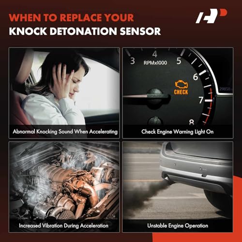 A-Premium Ignition Knock Detonation Sensor Compatible with Chevrolet, Buick, Oldsmobile & Pontiac Models - Impala 2000-2005, Camaro 1996-2002, Lumina, Monte Carlo, LaCrosse, Regal, Lucerne & More