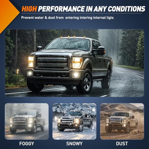 Nilight Fog Lights Assembly Compatible with 2008 2009 2010 FORD F-250 F-350 F-450 F-550 F250 F350 F450 F550 SUPER DUTY Clear Lens w/H10 12V 42W Bulbs