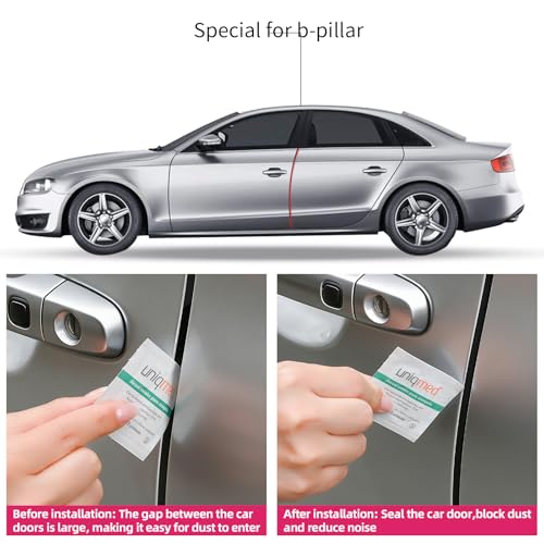 MaxPrinzel car Silent Sealing Strip B-Pillar 2 Pieces * 0.8m Windproof, dust-Proof, Noise reducing Steel Frame with Buckle EPDM (Black) Rubber Strip