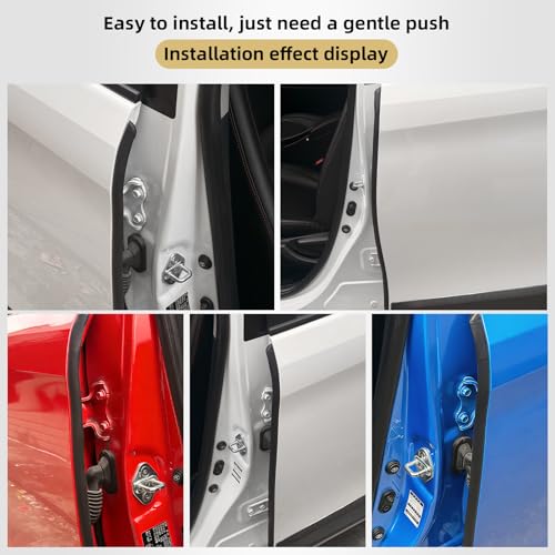 MaxPrinzel car Silent Sealing Strip B-Pillar 2 Pieces * 0.8m Windproof, dust-Proof, Noise reducing Steel Frame with Buckle EPDM (Black) Rubber Strip