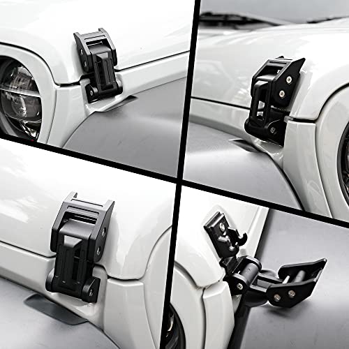 Seven Sparta Hood Latches Aluminum Hood Catch Compatible with Jeep Wrangler JK/JKU 2007-2017, JL/JLU 2018-2022 & Jeep Gladiator 2020-2022, 1 Pair (Base)