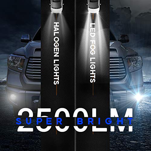 GXENOGO LED Fog Light Assembly for Tacoma 2005-2011/ Solara 2004-2006/ Sequoia 2008-2015/ Tundra 2007-2013- Pair, Black