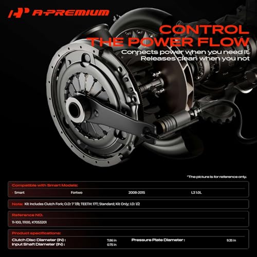 A-Premium Transmission Clutch Kit with Clutch Fork Compatible with Smart Fortwo 2008-2015 1.0L
