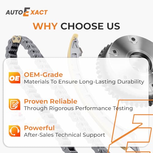 Autoexact 14510R40A01 Engine Timing Chain Kit w/Camshaft Adjuster & VVT Gear, Timing Chain Set Replacement Part Fit for 2008-2015 2.4L Honda Accord Civic Crosstour CR-V Acura TSX ILX