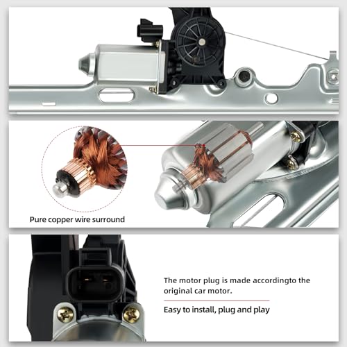 OVANOH Front Left Driver Side Power Window Regulator Assembly W/Motor Compatible for Silverado Suburban Avalanche 1500 2500 3500 00-06 Cadillac Escalade 02-06 GMC Yukon XL Sierra