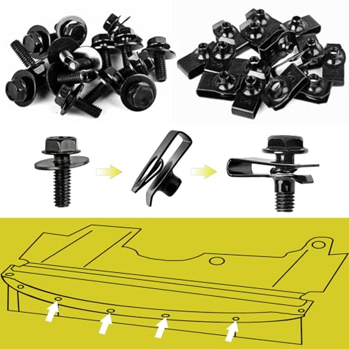 Xislet 45PCS Universal Style Engine Under Cover Splash Shield Guard Body Bolts Bumper Fender Liner Push Retainer Fastener Rivet Clips Compatible with Most Brand of Vehicles
