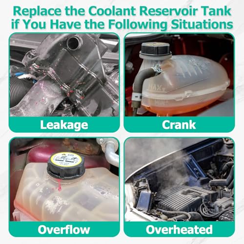 Engine Coolant Reservoir Tank, Coolant Expansion Reservoir Tank with Cap Compatible with Silverado 1500 Tahoe Sierra 1500 Yukon Escalade 2014 2015 2016 2017 2018 2019 2020 Replace# 603-973, 22856231