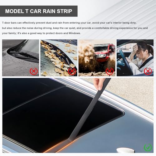 Tecledsn 2 Pieces Windshield Rubber Seal Windshield Trim Stripping, Car Weather Stripping, Waterproof Rubber Edge Trim, 22 Ft T Shape Sealing Strip Universal for Car Front Rear Windshield