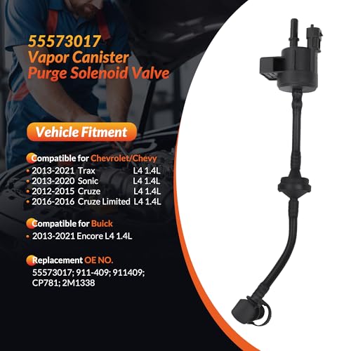 Mirthcos 55573017 911-409 Vapor Canister Purge Valve Solenoid EVAP Compatible with Chevy Cruze 2012-2015, Trax 2013-2021, Sonic 2013-2020 & Buick Encore 2013-2021 1.4L L4