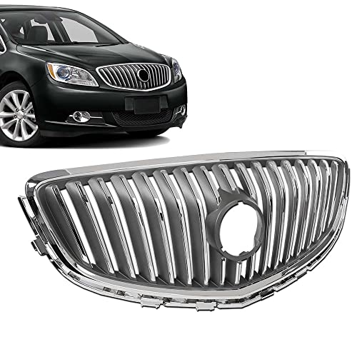G-PLUS Front Bumper Upper Grille Assembly Chrome Compatible with 2012-2017 Buick Verano 20984572, 23172630, 23274652