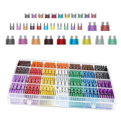Ferianl 300PCS Car Fuses Assortment Kit, Micro & Mini & Standard Blade Fuse Kit, Universal Replacement Blade Fuses for Auto, Sedan, Boat, RV (2A/3A/5A/7.5A/10A/15A/20A/25A/30A/35A/40A)